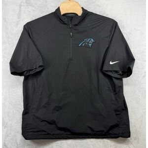 Nike Carolina Panthers‎ Windbreaker Black 1/2 Zip Short Sleeve NFL Men's XL